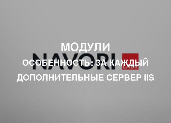 Особенность: За каждый дополнительные сервер IIS