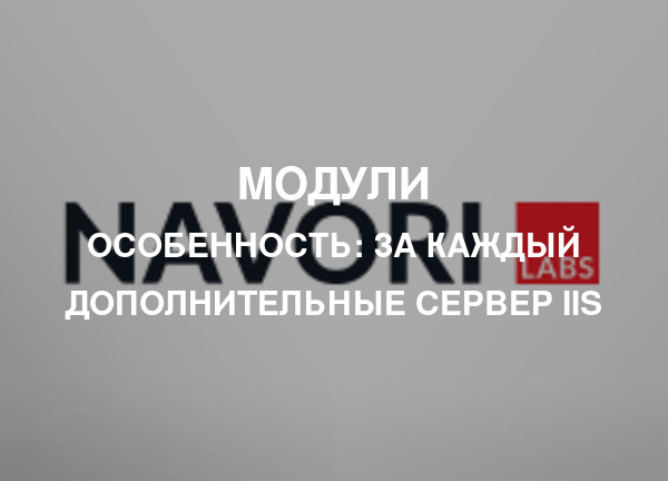 Особенность: За каждый дополнительные сервер IIS